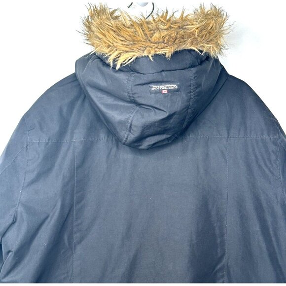 Canada Weather Gear Super Triple Goose Mens Parka Faux Fur Hooded Black Sz Large - Picture 5 of 14